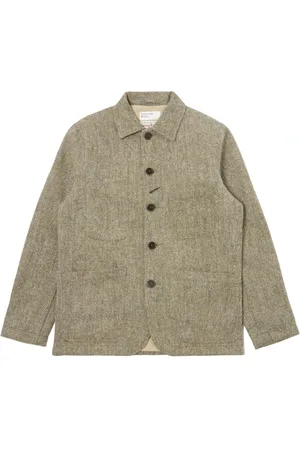 Universal Works Bakers C Jacket In Weave Herringbone Harris Tweed - M