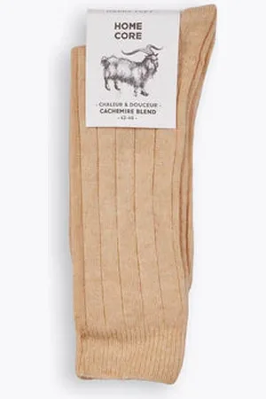 Homecore Chaussettes Cashmere Blend Socks - Wheat - Beige / 39 - 42