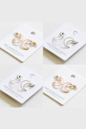 Big Metal London Moon Earrings - Chiarra - Silver
