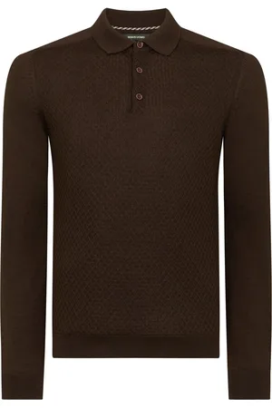 Remus Long-sleeved Knitted Polo - Dark - M