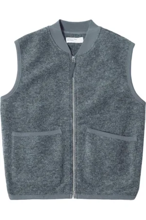 Universal Works Zip Wool Waistcoat Grey Marl - Xl