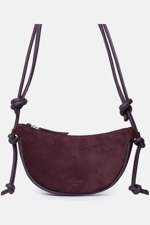 Ann Kurz Mini Half Moon With Knots Suede Bag