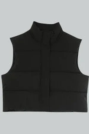 Grace & Mila Grace And Mila Short Sleeveless Puffer Jacket - Noir - S/m