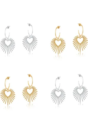 Big Metal London Selena Sunburst Earrings - Gold