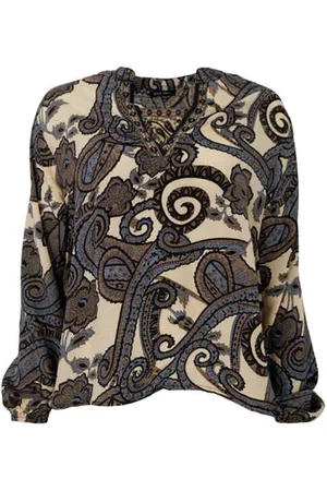 Black Colour Bcluna Paisley Blouse - Grey - M/l