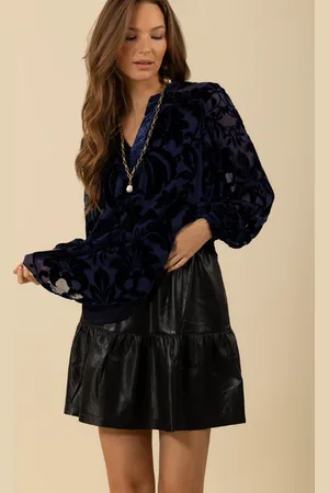 Hale Bob Danielle Velvet Burnout Top 48vt264s - M