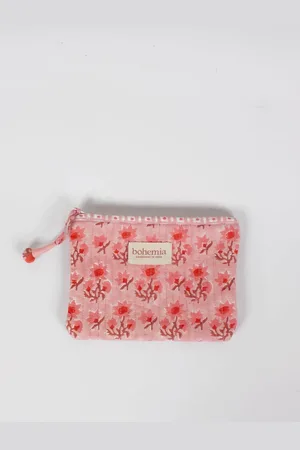 Bohemia Posie Cosmetic Purse Zip Pouch - Vintage
