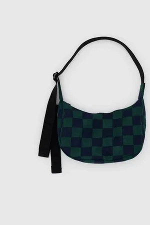 Dlirio Bolso Media Luna Cuadros Azul Y Verde - Cuadrosuadros Azul y Verde