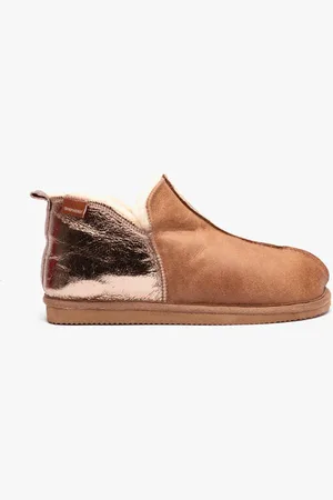 Shepherd of Sweden Annie Sheepskin Slipper - Antique / Gold - 38