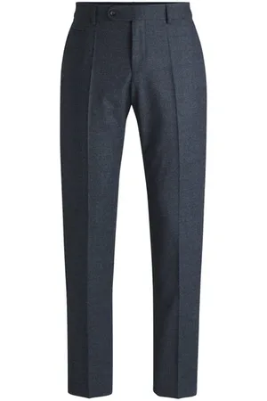 HUGO BOSS H-genius Dark Slim-fit Trousers In Micro-patterned Stretch Wool 50527969 404 - 52 (36w)