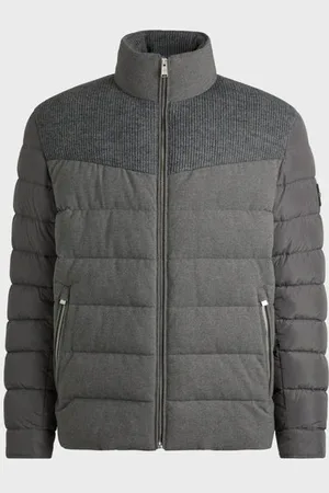 HUGO BOSS H-clanello Medium Grey Water-repellent Jacket In Mixed Materials 50524971 030 - 52 (U.K 42)