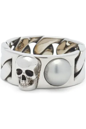 Alexander McQueen Skull Chain Ring - 19