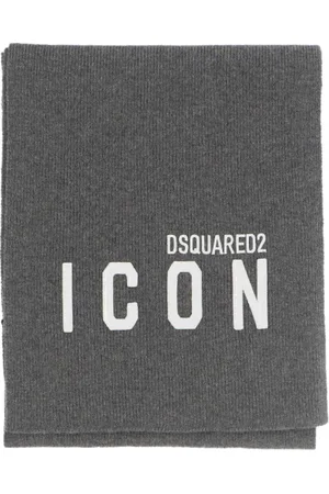 Dsquared2 Grey Icon Logo Scarf - One Size