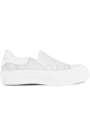 Alexander McQueen Ice Glitter Deck Plimsoll Glitter Slip On Sneakers - 38