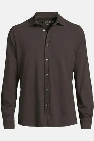 Circolo - Cn4478 Jersey Cotton Stretch Shirt In Cemento - M