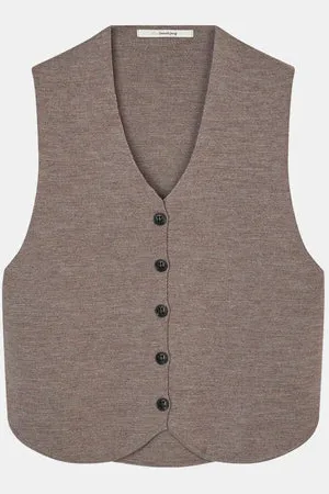 Sibin/Linnebjerg Khloe Knitted Waistcoat - Dark - Xs