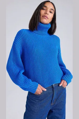Cape Cove Mari Italian Merino Roll Neck - Cobalt / M