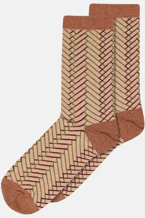 mp Denmark Alice Glitter Socks - Maple Sugar - 37-39