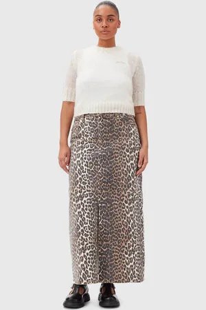 Ganni Leopard Maxi Skirt - 34