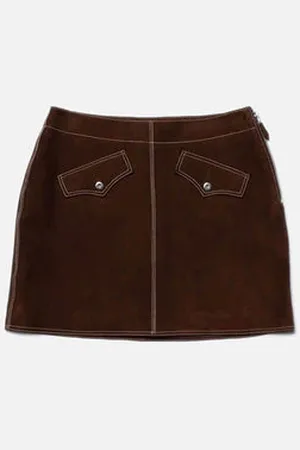 Nudie Jeans Elvy Western Suede Skirt - S