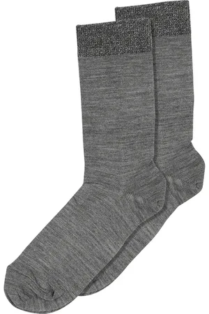 mp Denmark Wool/silk Ankle Socks - Medium Grey Melange - 37-39