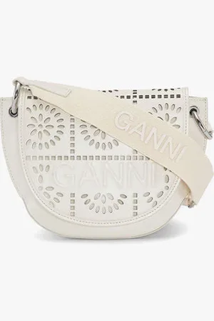 Ganni Banner Perforated Saddle Bag