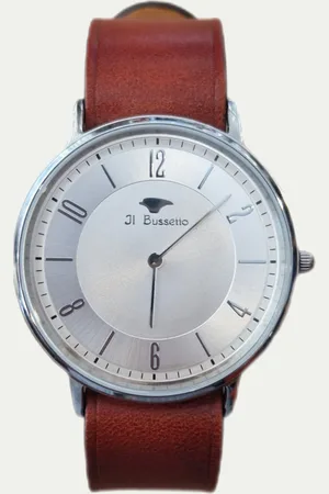 IL BUSSETTO Montre My Time - Cuir Italien & Acier - Quartz Miyota - 40mm - Marron