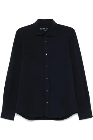 Circolo - Cn4478 Jersey Cotton Stretch Shirt In Navy - M