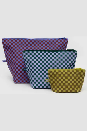 Baggu Jewel Checks Go Pouch Set Of 3