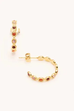 Bohm Paris Kalila Rouge Zirconia Hoop Earrings