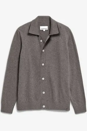 Armedangels Faaustos Mid Grey Melange Knit Shirt - S