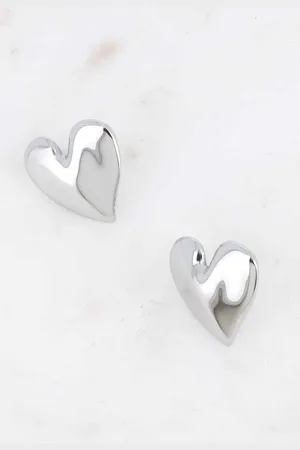 Bohm Paris Hammered Heart Stud Earrings