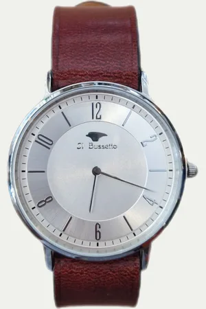 IL BUSSETTO Montre My Time - Cuir Italien & Acier - Quartz Miyota - 40mm - Rouge