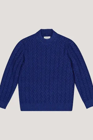 Circolo Cn4629 Mock Neck Chunky Wool Sweater In Bright - M