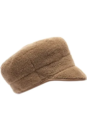 GUSHLOW & COLE Leather Bound Shearling/ Sheepskin Cap