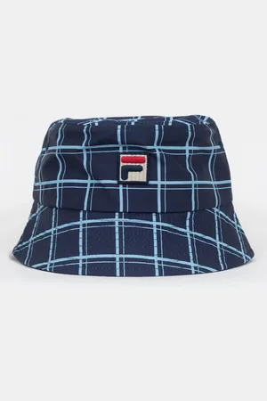 Fila Heritage Check Bucket Hat In & Navy