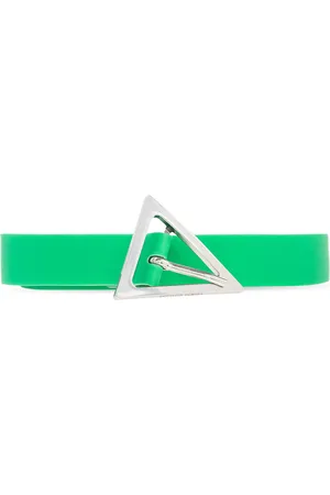 Bottega Veneta Parakeet Triangle Logo Buckle Rubber Belt - 90