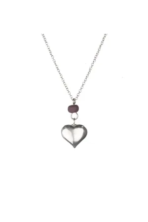 Just Silver Heart Necklace -