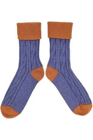 Catherine Tough Cashmere Blend Socks In And Saffron