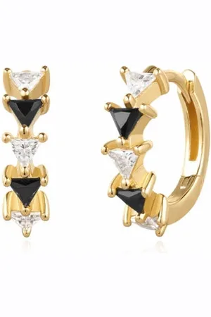 ANIA HAIE Gold /white Triangular Cubic Zirconia Huggie Earrings - Sunshine Chaser