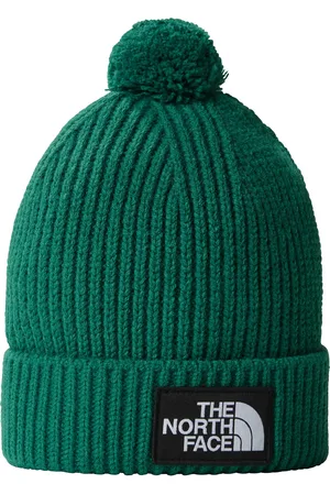 The North Face Bonnet Vert À Pompon
