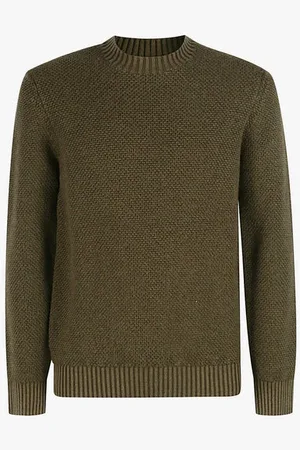 Circolo Cn4624 Virgin Wool Chunky Roundneck Sweater In Laurel - M