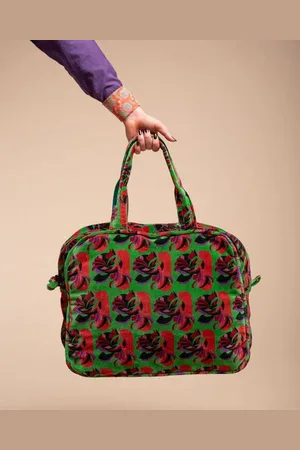 Les Touristes De Paris Poppins Organic Cotton Velvet Weekend Bag - Split (Pop034)