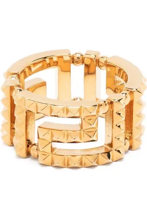 VERSACE Tone Greca Spike Detail Ring - 19