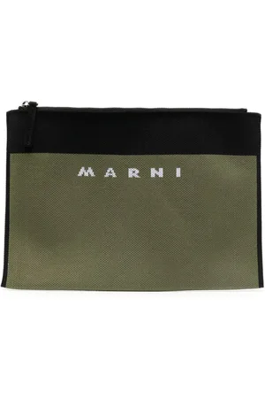 Marni Logo Embroidered Zip Clutch Bag - One Size