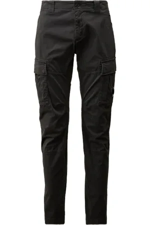 C.P. Company Garment Dyed Stretch Sateen Fitted Lens Pocket Cargo Pants Sand - 46