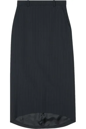 Balenciaga Hourglass Pinstripe Pencil Skirt - F38