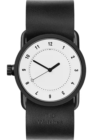 TID Watches No.1 33mm White And Leather Wristband And Buckle Watch