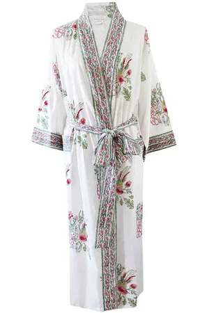 POWELL Pink And Mink Floral Print Dressing Gown
