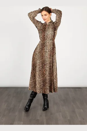 Miss Shorthair Imogen Midaxi Dress In , Leopard - M
